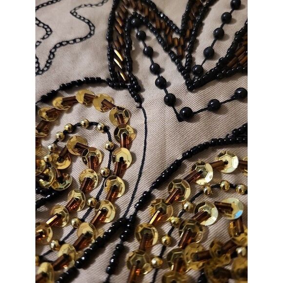 Basil Maude Hand Beaded Embellished A-line Skirt Sz 2 Boho Anthro Art To… - Picture 9 of 13